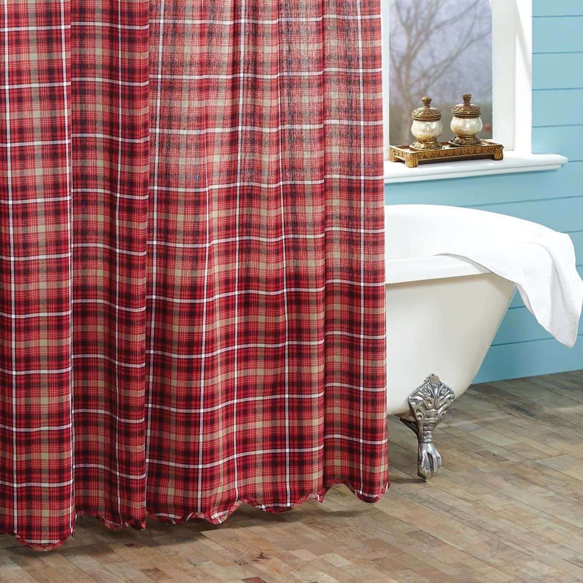 Braxton Scalloped Shower Curtain 72"x72" curtain VHC Brands 