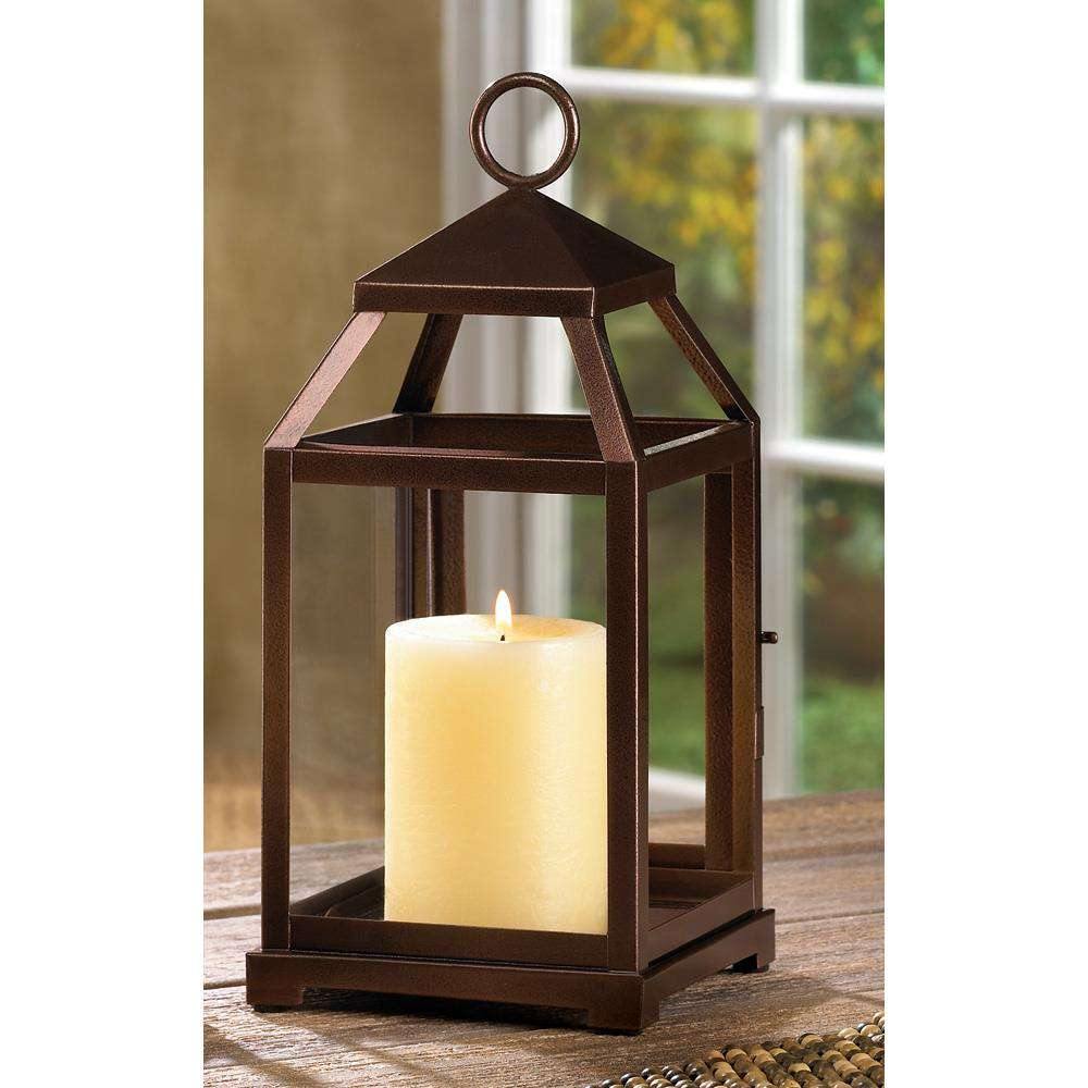 Bronze Contemporary Candle Lantern - The Fox Decor