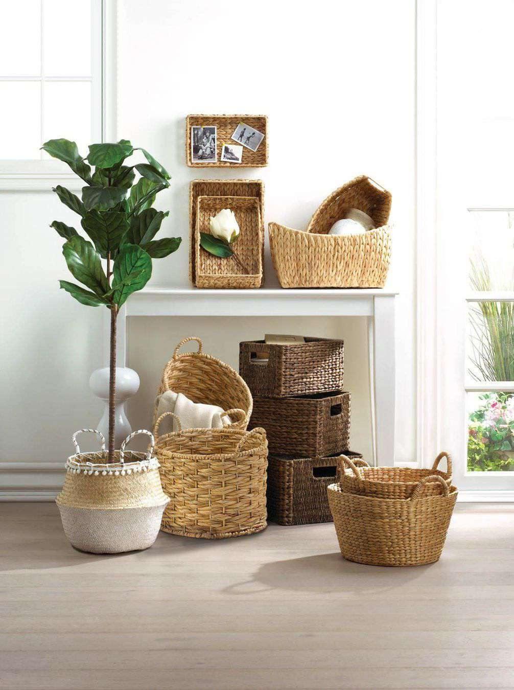 Brown Wicker Baskets set of 3 - The Fox Decor