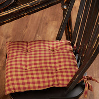 Thumbnail for Burgundy Check Country Chair Pad Chair Pad VHC Brands 