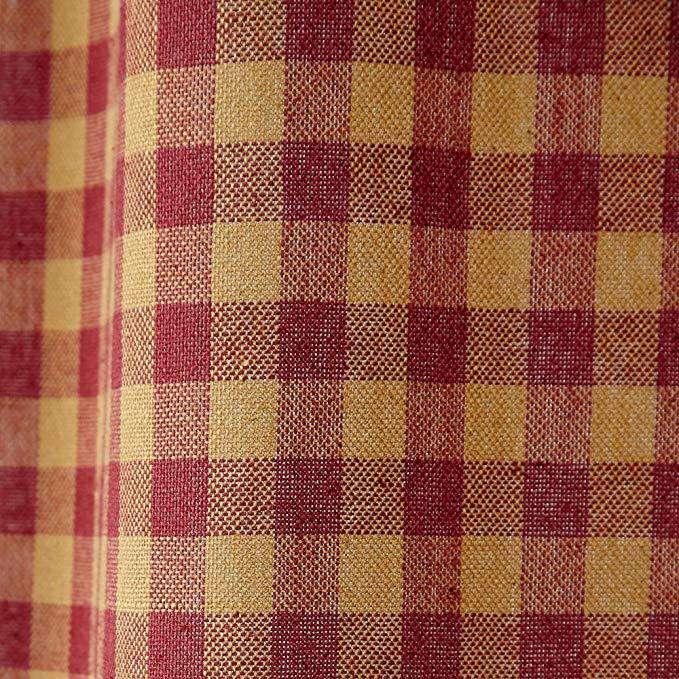 Burgundy Check Panels Farmhouse Curtains 2/Set - The Fox Decor