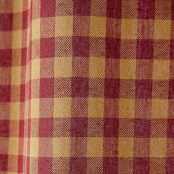 Burgundy Check Panels Farmhouse Curtains 2/Set curtains CWI Gifts 