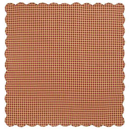 *Burgundy Check Scalloped Table Cloth, 60" - The Fox Decor