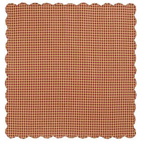 *Burgundy Check Scalloped Table Cloth, 60" Tabletop CWI+ 