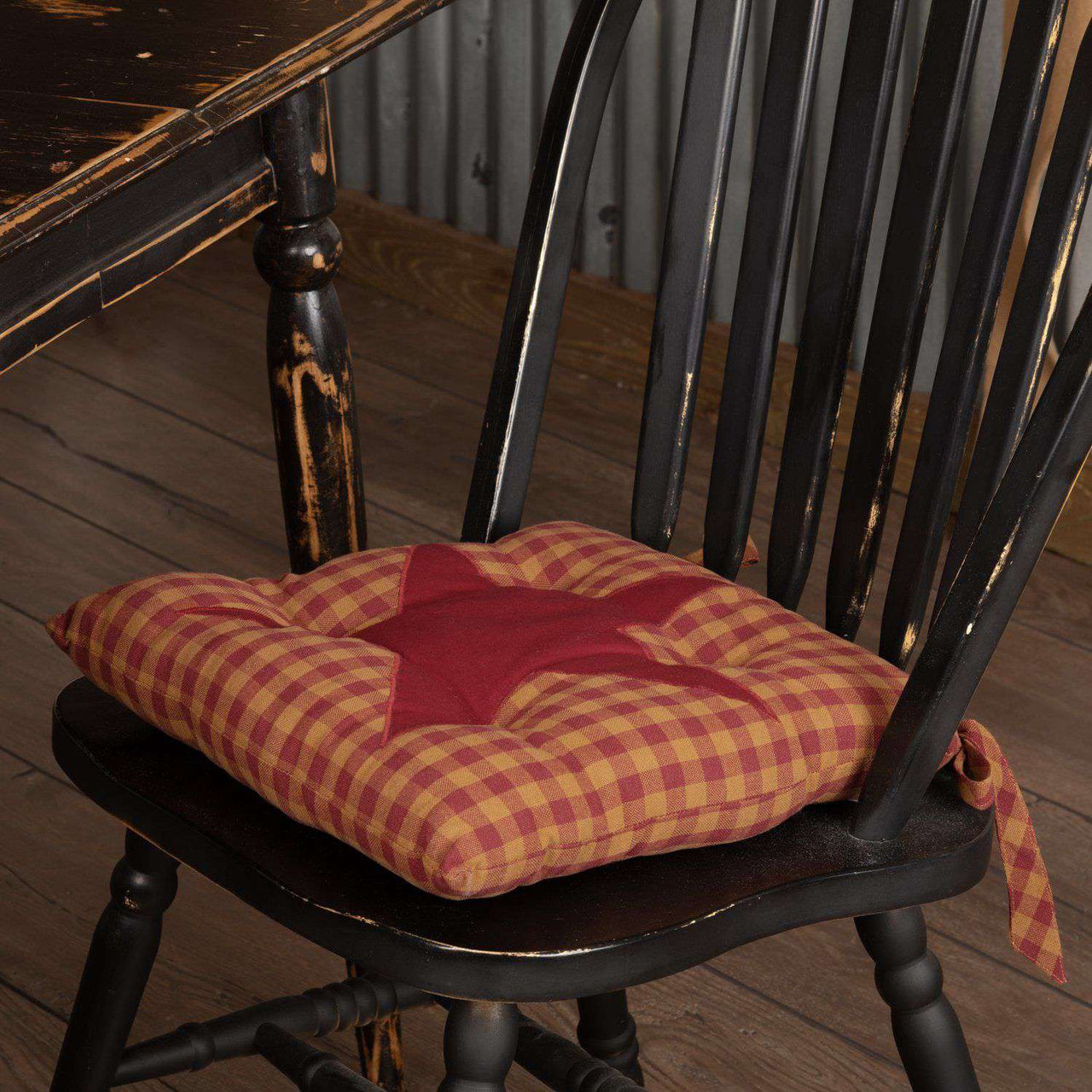 Burgundy Star Country Chair Pad Chair Pad VHC Brands 