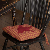 Thumbnail for Burgundy Star Country Chair Pad Chair Pad VHC Brands 