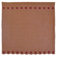 Thumbnail for Burgundy Star Scalloped Shower Curtain 72