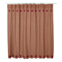 Thumbnail for Burgundy Star Scalloped Shower Curtain 72