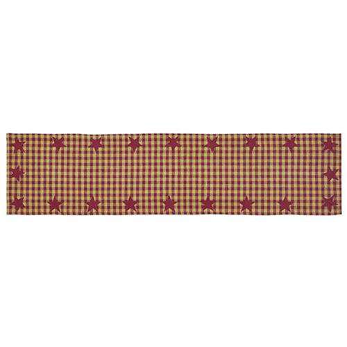 Burgundy Star Woven Runner, 54" - The Fox Decor