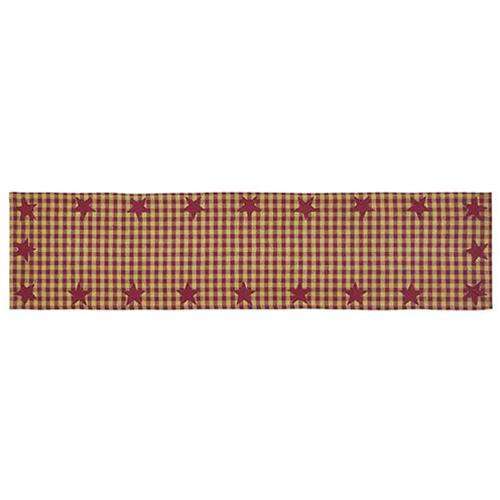 Burgundy Star Woven Runner, 54" Tabletop CWI+ 