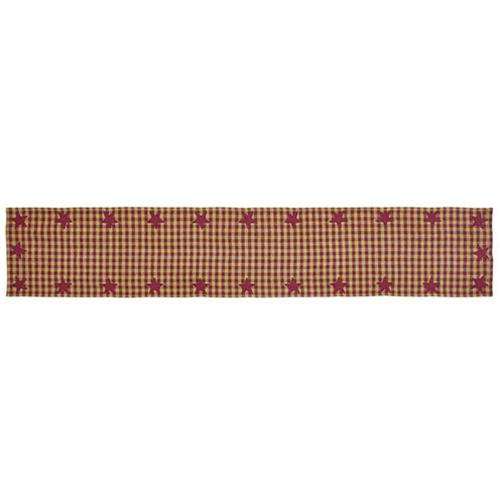 Burgundy Star Woven Runner, 72" Tabletop CWI+ 