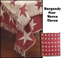 Thumbnail for Burgundy Star Woven Throw - The Fox Decor