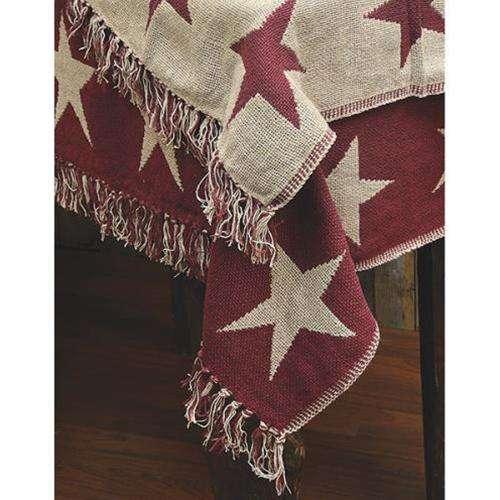 Burgundy Star Woven Throw - The Fox Decor