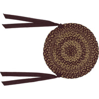 Thumbnail for Burgundy Tan Braided Jute Chair Pad Set of 6 - The Fox Decor