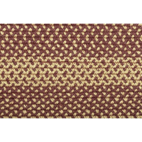 Thumbnail for Burgundy Tan Jute Braided Rug Oval Stencil Stars VHC Brands Rugs VHC Brands 