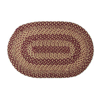 Thumbnail for Burgundy Tan Jute Braided Rugs Oval VHC Brands Rugs VHC Brands 20