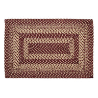 Burgundy Tan Jute Rug Rectangular VHC Brands - The Fox Decor