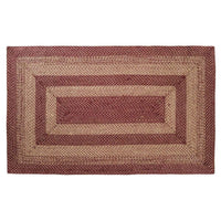 Burgundy Tan Jute Rug Rectangular VHC Brands - The Fox Decor
