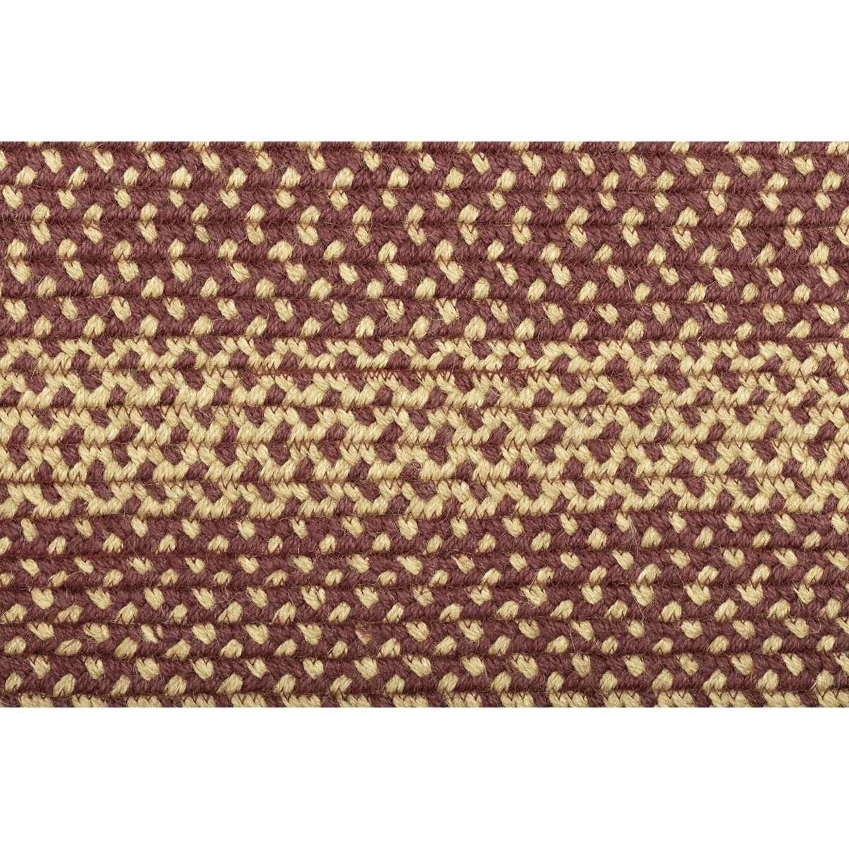 Burgundy Tan Jute Rug Rectangular VHC Brands - The Fox Decor