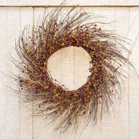 Thumbnail for Burgundy/Gold Pip Twig Wreath, 22