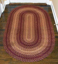 Thumbnail for Burgundy/Tan Oval Rug, 20x30 - The Fox Decor
