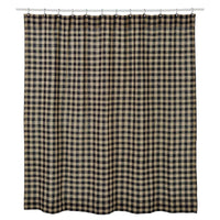 Thumbnail for Burlap Black Check Shower Curtain 72