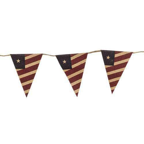 Burlap Pennant Flag Garland 6' Tabletop & Decor CWI+ 