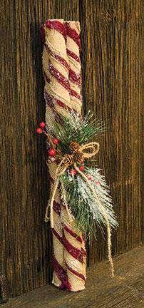 Burlap Peppermint Sticks Tabletop & Decor CWI+ 