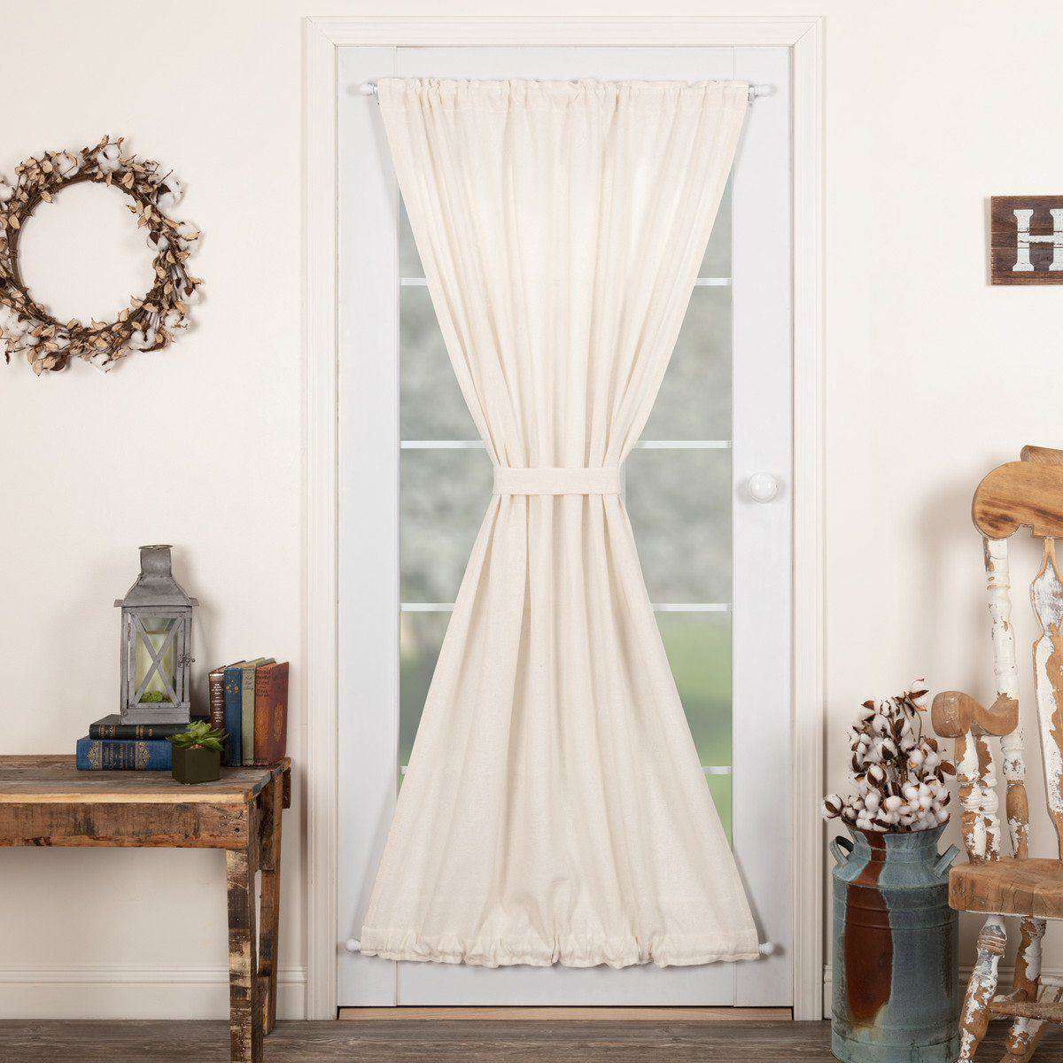 Burlap Vintage Tan/Antique White Door Panel 72