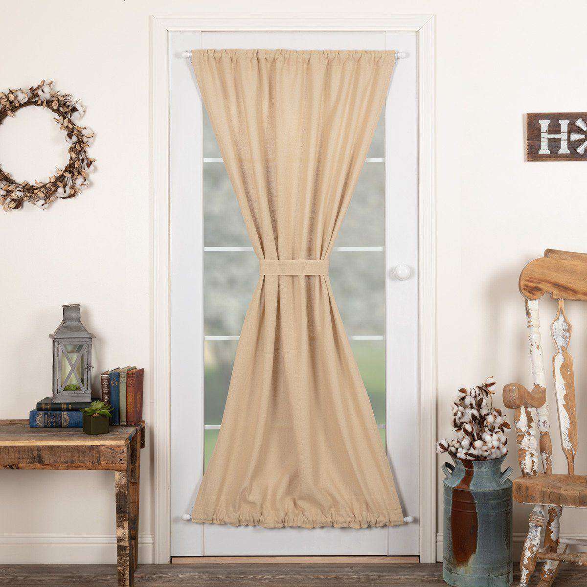 Burlap Vintage Tan/Antique White Door Panel 72