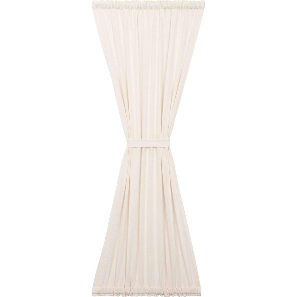 Burlap Vintage Tan/Antique White Door Panel 72"x40" curtain VHC Brands White 
