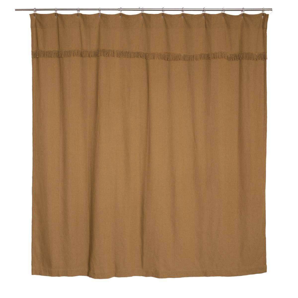 Burlap Vintage/Antique/Natural Shower Curtain 72"x72" curtain VHC Brands 