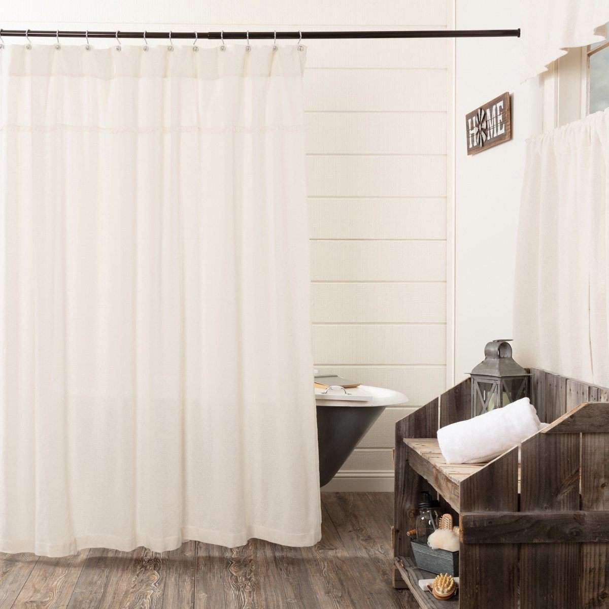 Burlap Vintage/Antique/Natural Shower Curtain 72