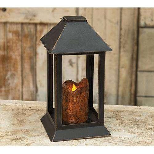 Burnt Mustard Dripped Pillar Lantern, 12 inch - The Fox Decor