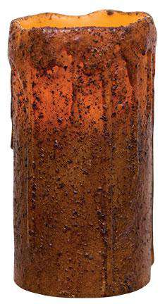 Burnt Mustard Remote Pillar, 6" - The Fox Decor
