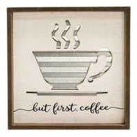 Thumbnail for But First Coffee Metal Cutout Framed Sign Pictures & Signs CWI+ 