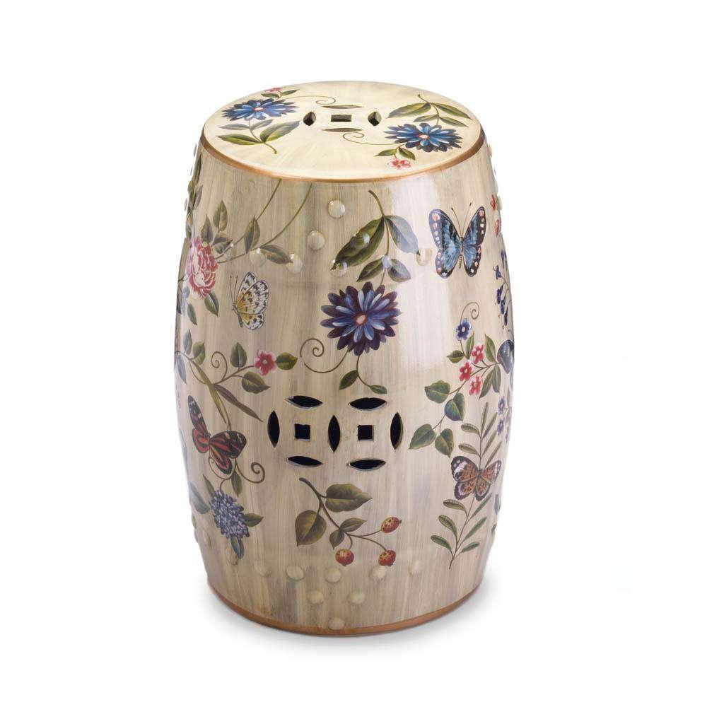 Butterfly Garden Ceramic Stool Gallery of Light 