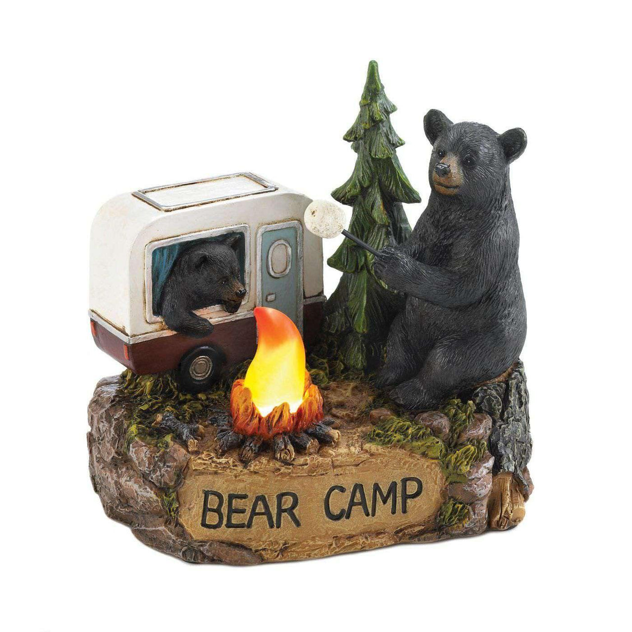 Camping Bear Family Light Up Figurine - The Fox Decor