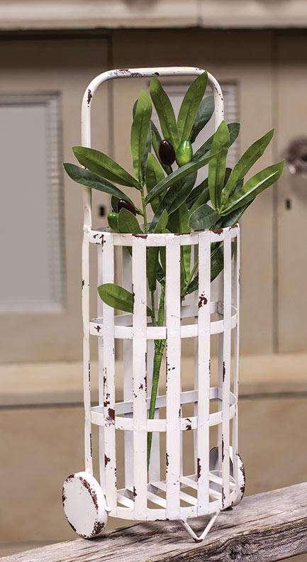 Chippy White Shopping Trolley - The Fox Decor