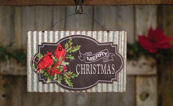 Christmas Cardinal Corrugated Sign Wall CWI+ 