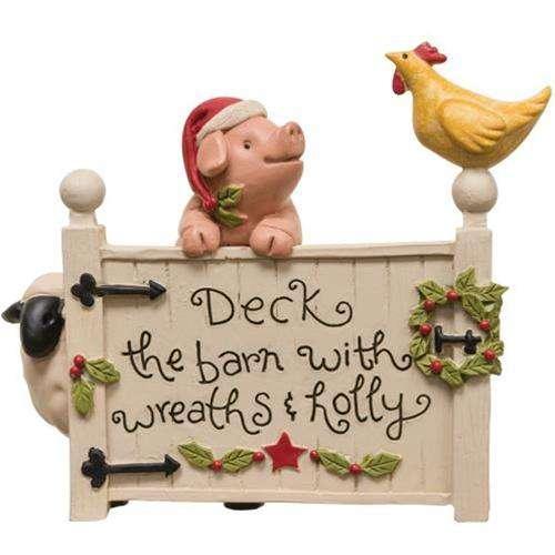 Christmas Farmhouse Animals on Barn Gate Tabletop & Decor CWI+ 