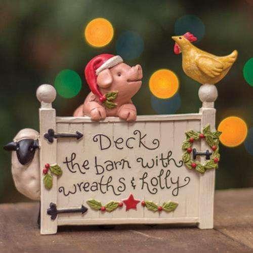 Christmas Farmhouse Animals on Barn Gate Tabletop & Decor CWI+ 