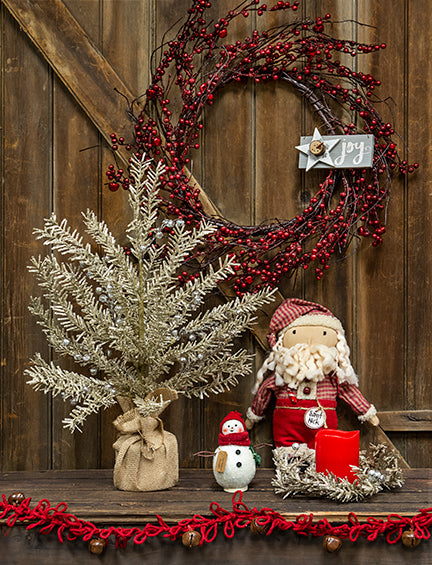 Snowy Red Berry Wreath, 20" - The Fox Decor