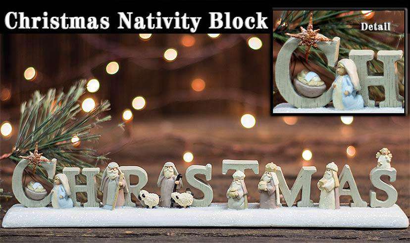 Christmas Nativity Block Resin CWI+ 