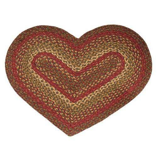 Cinnamon Braided Heart Rug - The Fox Decor