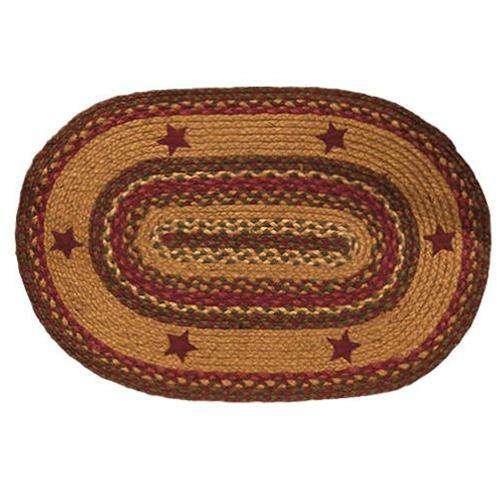 Cinnamon Star Braided Oval Rug, 20x30 - The Fox Decor