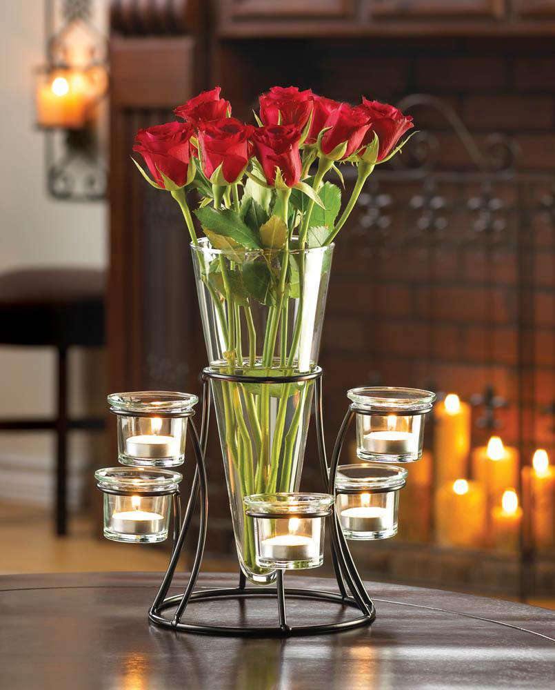 Circular Candle Stand Centerpiece Vase - The Fox Decor