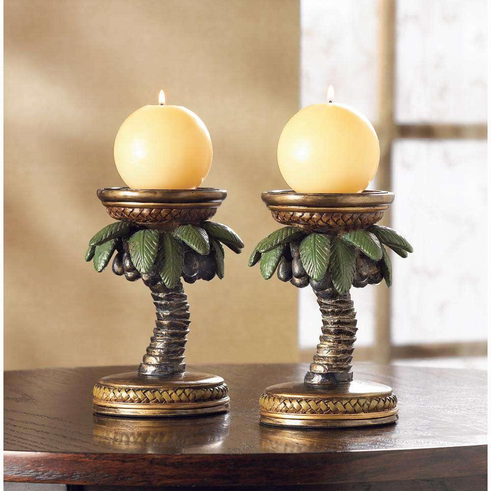 Coconut Tree Candle Holders - The Fox Decor