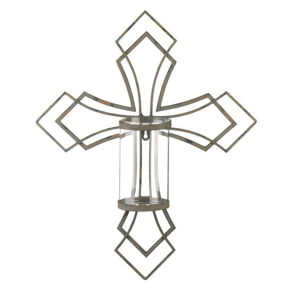 Contemporary Cross Candle Wall Sconce Gallery of Light 