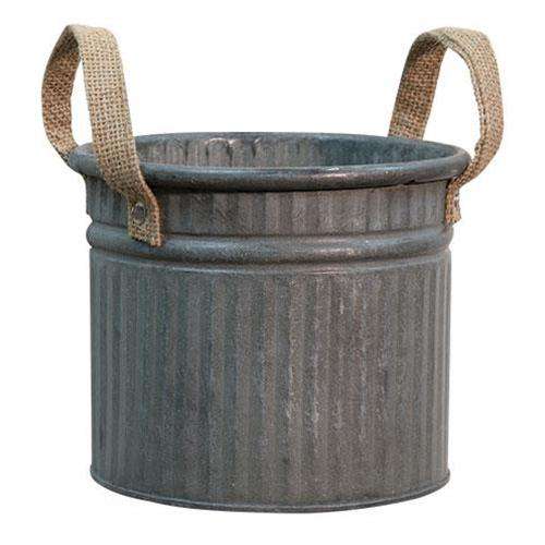 Corrugated Bucket w/Jute Handle, 6" - The Fox Decor